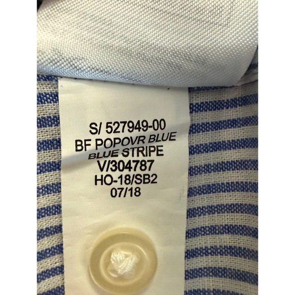 Gap Womens BF Popover Blue White Striped Cotton Shirt M 527949-00-1 HO-18/SB2 - Picture 8 of 9